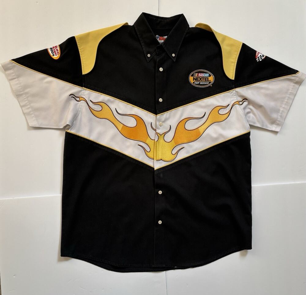 VTG Nascar Nextel 2004 Pit Crew Nascar Button Up Shirt Mens Large